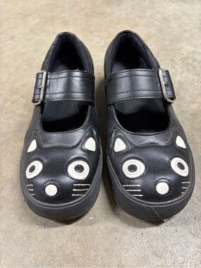 TUK Black Kitty Mary Jane Shoes